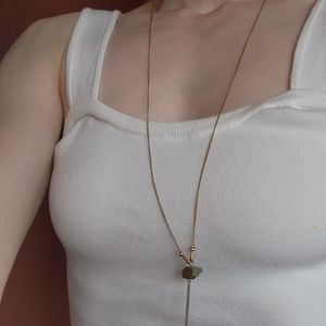 Minimalist Stone Lariat Necklace